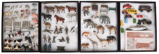 3-Small Showcase Full of Metal Animal, People and More
