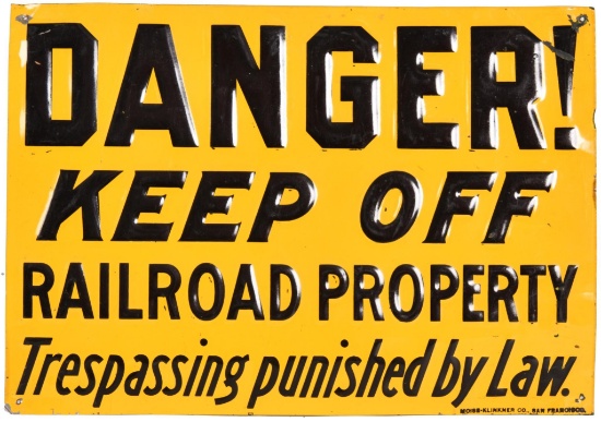 Danger Keep Off Railroad Property Metal Sign