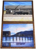 2-Railroad Oil Paintings on Canvas Artist Signed