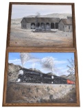 2-Railroad Oil Paintings on Canvas Artist Signed