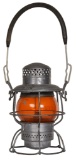 Railroad Lantern with Amber Globe Etched N.Y.N.H. & H.