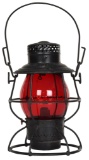 Railroad Lantern with Red Globe embossed N.Y.C.R.R.