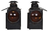2-Railroad Car Marker Lanterns with Bullseye Amber Lens