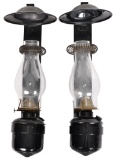 2-Railroad Passenger Car Kerosene Lamps