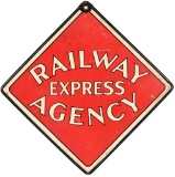 Railway Express Agency Waxed Cardboard Sign
