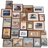 21-Framed Railroad Prints and Ads