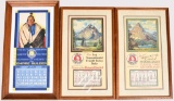 3-Framed Great Northern Railroad Calendars