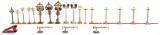 Box of Lionel Accessories Crossing Markers, Street Lights,