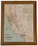 1912 Topographic & RR Map of California