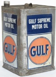 Gulf Supreme Motor Oil 5 Gallon Square Can