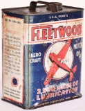 Fleet Wood Aero Craft Motor Oil 2 Gallon Can