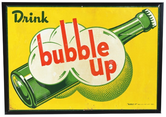 Drink Bubble Up w/Bottle Metal Sign