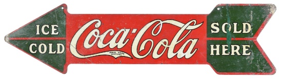 Coca-Cola Sold Here Ice Cold Metal Arrow