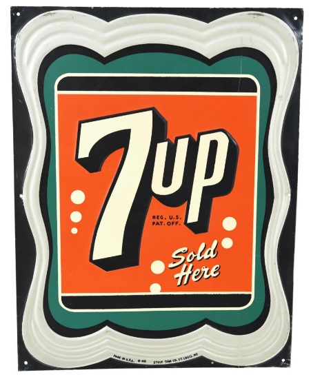 7up Sold Here Metal Sign
