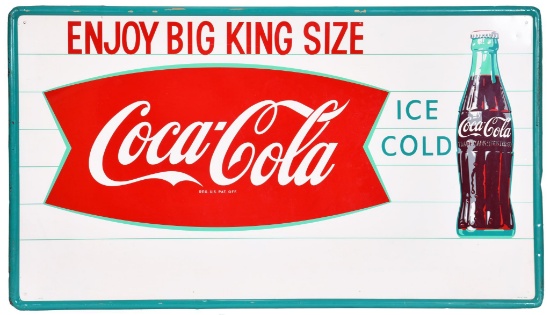Enjoy Big King Size Coca-Cola in Fish Tail Metal Sign