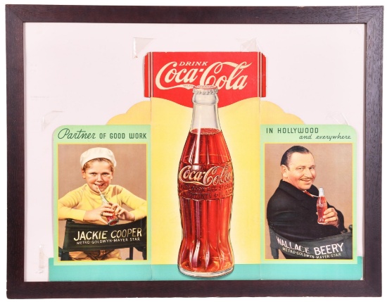 Coca-Cola Cardboard Tri-Fold w/Jackie Cooper