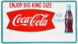 Enjoy Big King Size Coca-Cola in Fish Tail Metal Sign