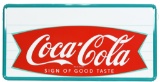 Large Coca-Cola in Fish Tail Metal Sign
