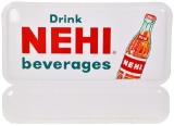 Drink Nehi Beverages w/Marquee & Bottle Metal Sign