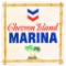 Chevron Island Marina w/Palm Trees & Logo Metal Sign