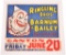 Ringing Bros and Barnum & Bailey Circus Poster on Linen