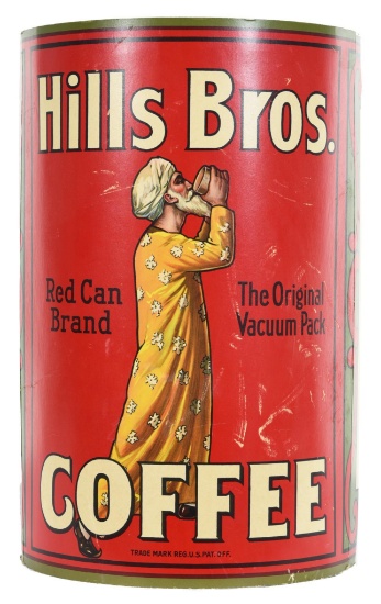 Hills Bros Coffee Cardboard Half-Round Sign