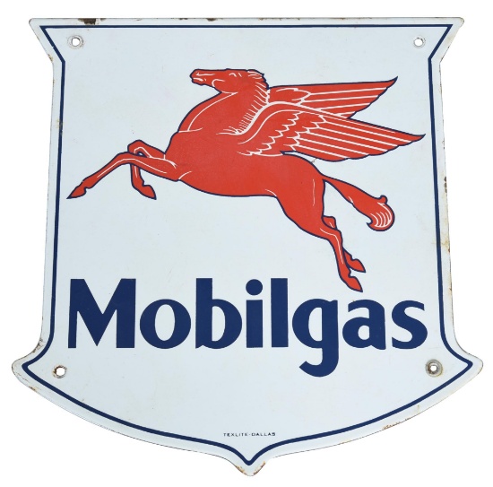 Mobilgas w/Pegasus Porcelain Pump Sign