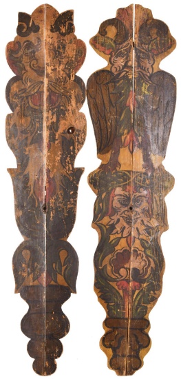 2- Early Carousel Vertical Decorative Pieces