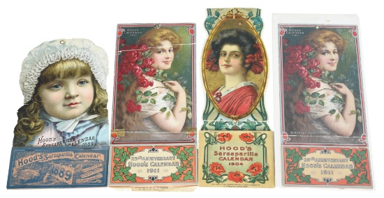 1889, 1904, 2-1911 Hood's Sarsaparilla Calendars