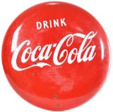 Drink Coca-Cola Porcelain Button Sign