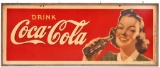 Large Coca-Cola Lady with Bottle Masonite Sign