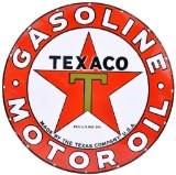 Texaco (black-T) Star Logo Gasoline Motor Oil Porcelain Sign