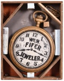 Wm M. Fifer Jeweler Pocket Watch Trade Sign