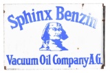 Sphinx Benzin Vacuum Oil Company A.G. w/logo Porcelain Sign