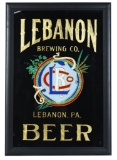 Lebanon Brewing Co. Beer Reverse Painted Sign