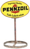 Pennzoil Safe Lubrication Metal Curb Sign