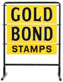 Gold Bond Stamps Metal Curb Sign