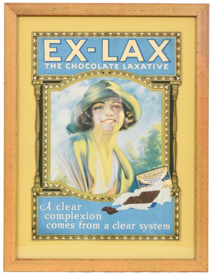 Ex-Laxt "The Chocolate Laxative" Cardboard Sign