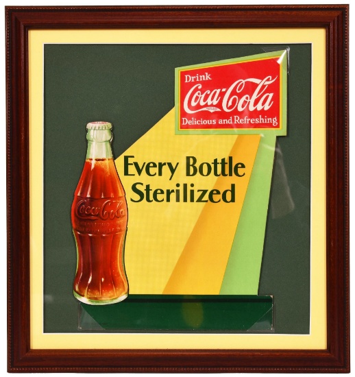 Drink Coca-Cola w/Bottle "Every Bottle Sterilized" Sign