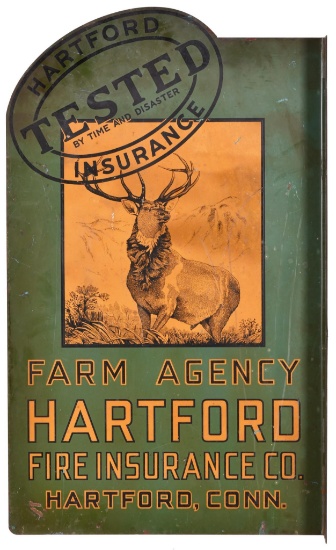Hartford Farm Agency Fire Insurance Metal Sign