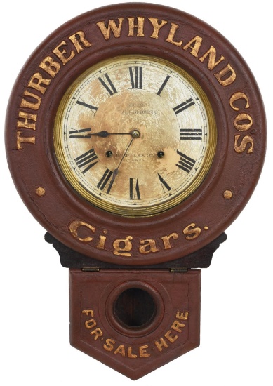 Thurber Whyland Co's Cigars "For Sale Here" Advertising Clock