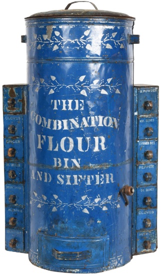 The Combination Flour Bin & Sifter w/Spice Boxes