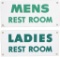 (Texaco) Men's & Ladies Rest Room Porcelain Signs