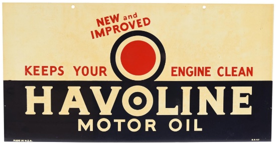 Havoline Motor Oil New & Improved Metal Sign