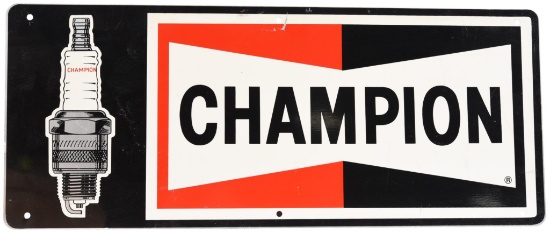 Champion w/Spark Plug Metal Sign