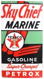 Texaco (white-T) Sky Chief Marine (x-large) Gasoline w/Petrox Sign