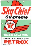 Texaco (white-T) Sky Chief Gasoline w/Petrox (small) Sign