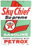 Texaco (white-T) Sky Chief w/Petrox (large) Porcelain Sign