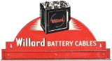 Willard Battery Cables w/6 Volt Battery Metal Rack Sign