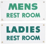 (Texaco) Men's & Ladies Rest Room Porcelain Signs